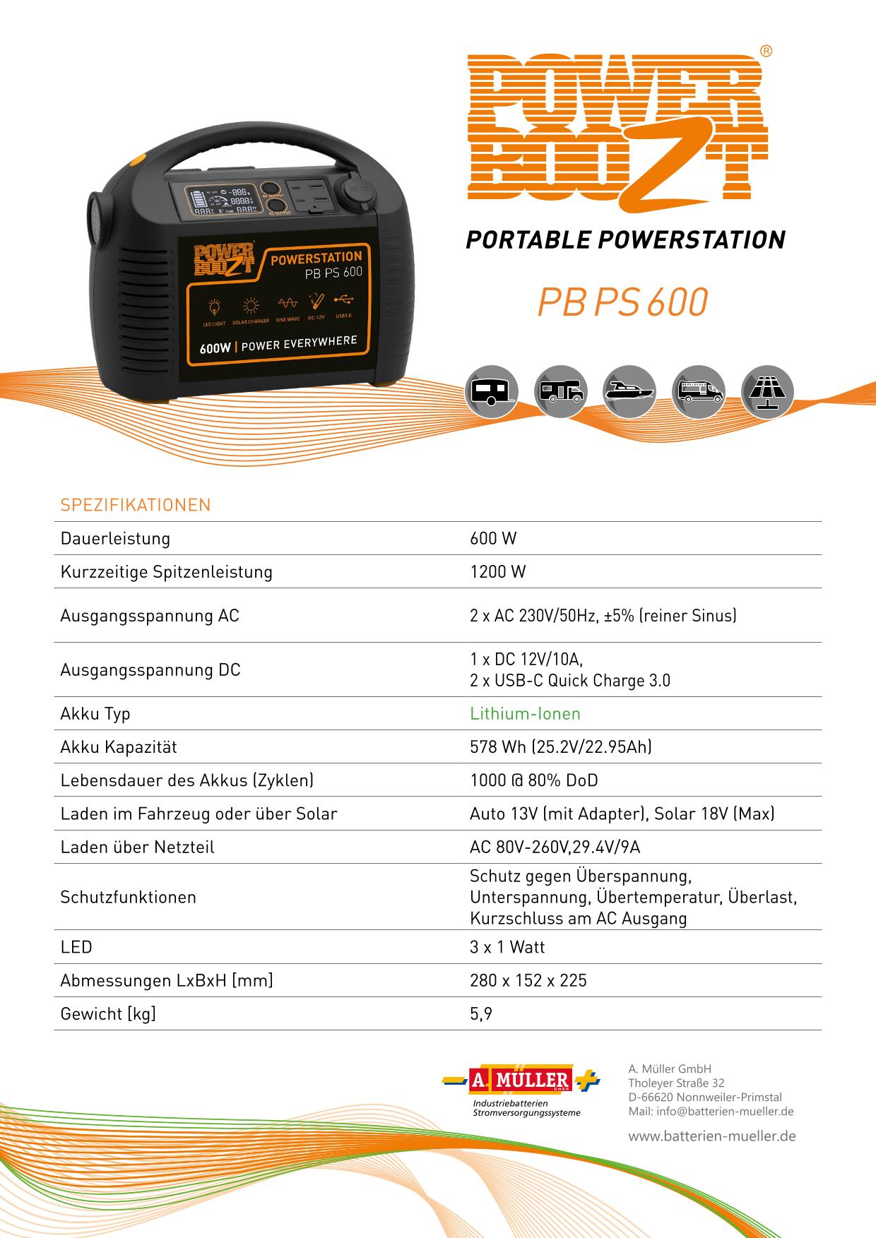 Powerboozt Powerstation PB PS 600