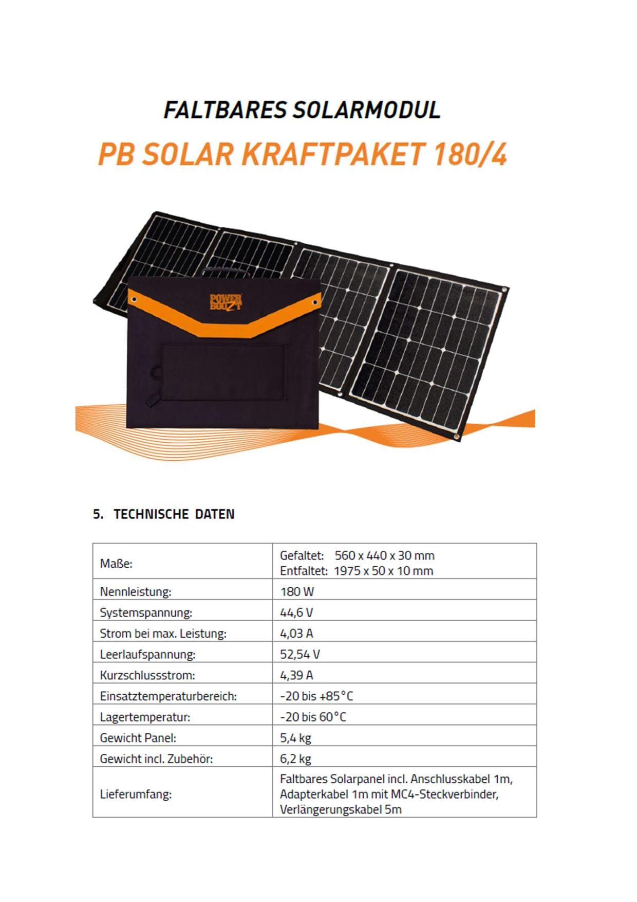 Powerboozt Solar Kraftpaket 180/4